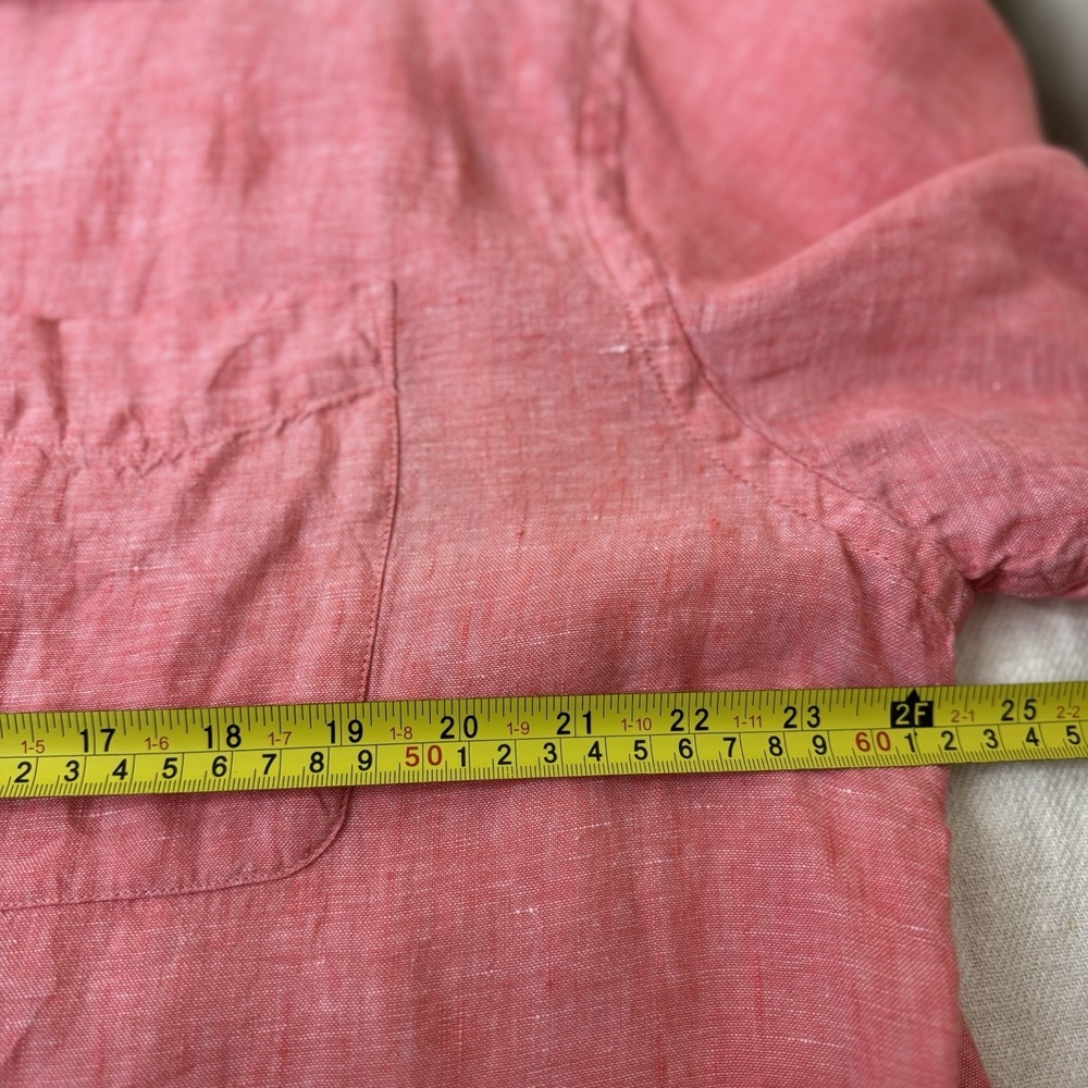 Jos. A. Bank Men's 100% Linen Short Sleeve Coral Button Down Shirt Size XL - Picture 7 of 8